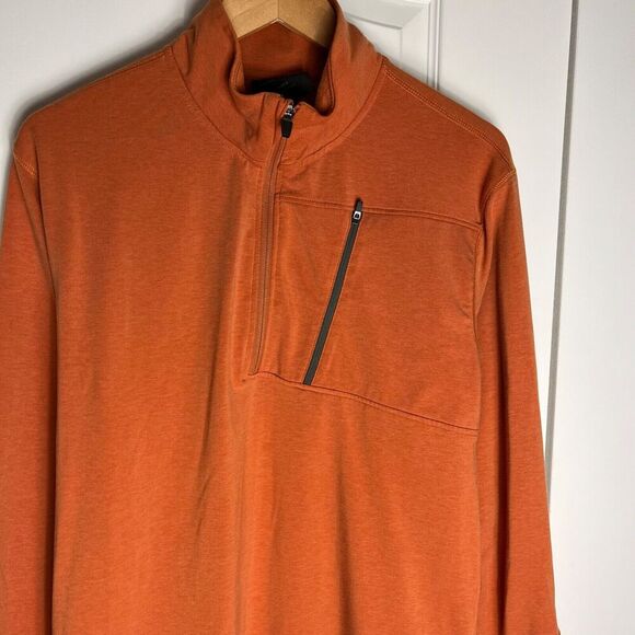 Basin + Range Quarter Zip Pullover Top Men's Medium Orange Outdoor - Picture 3 of 10
